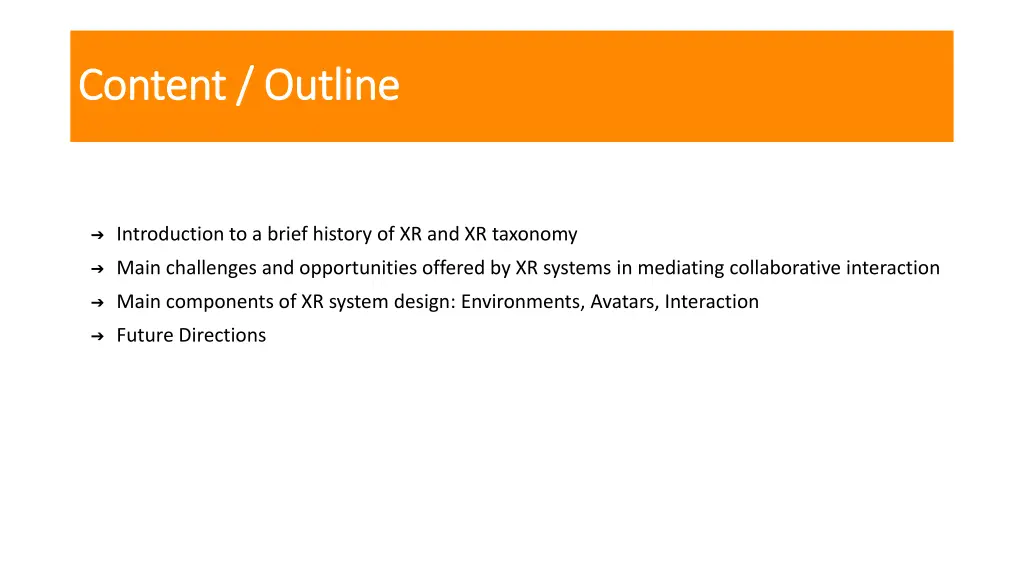 content content outline