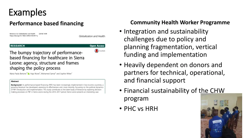 examples examples performance based financing