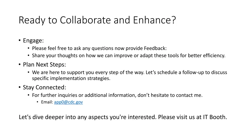 ready to collaborate and enhance