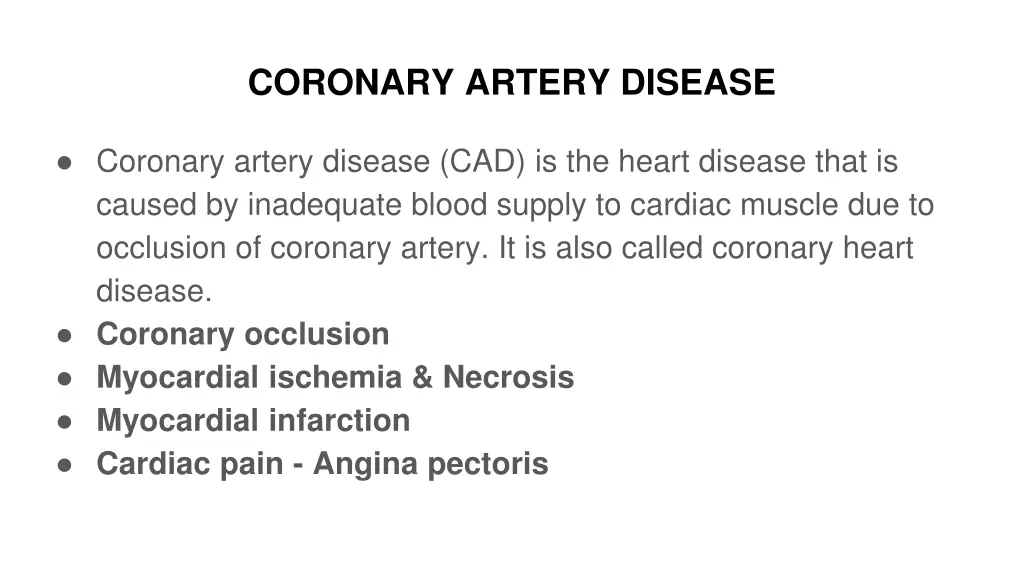 coronary artery disease