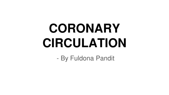 coronary circulation
