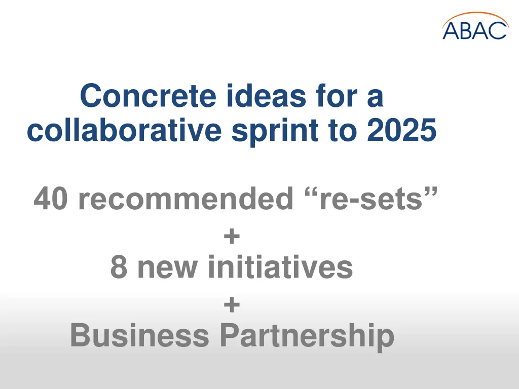 concrete ideas for a collaborative sprint to 2025