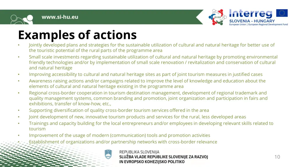 examples of actions jointly developed plans