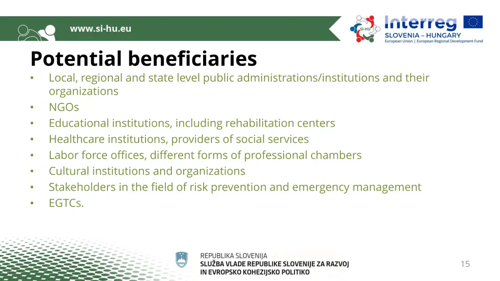 potential beneficiaries local regional and state