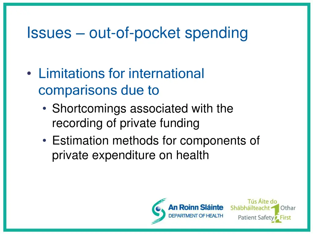issues out of pocket spending