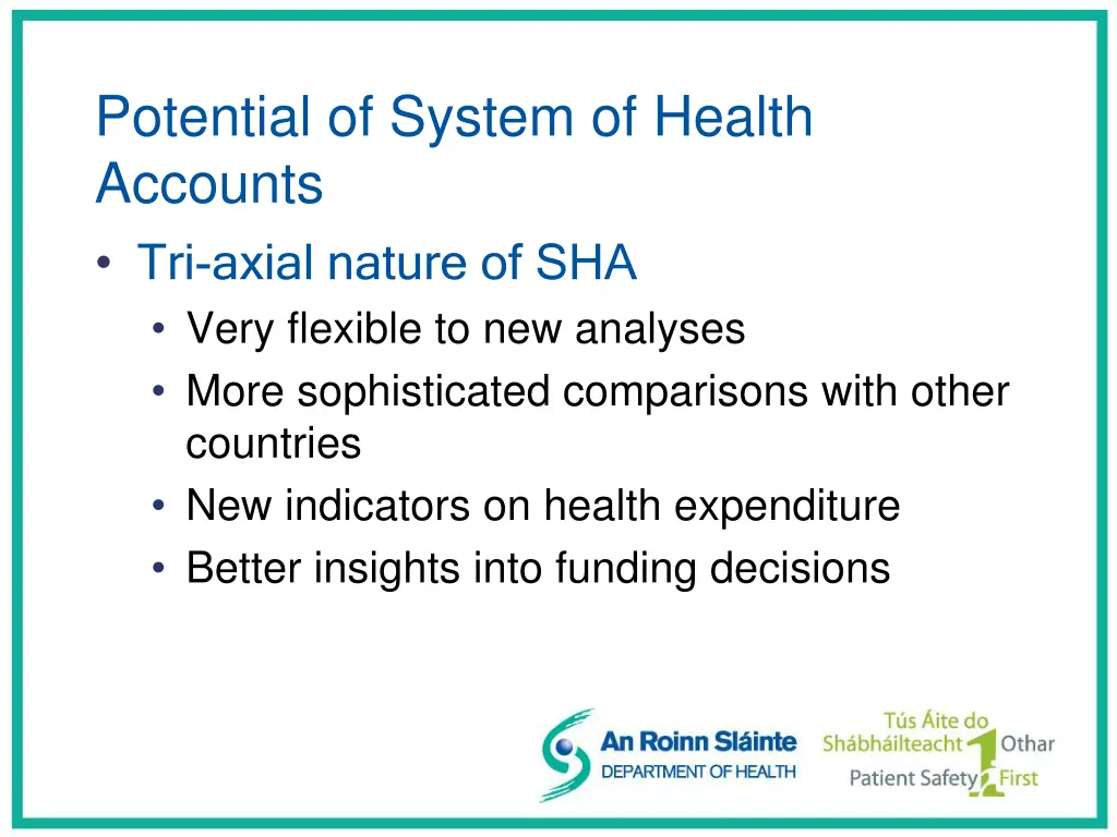 potential of system of health accounts tri axial