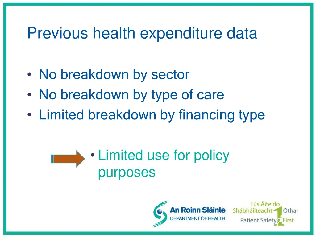 previous health expenditure data 1