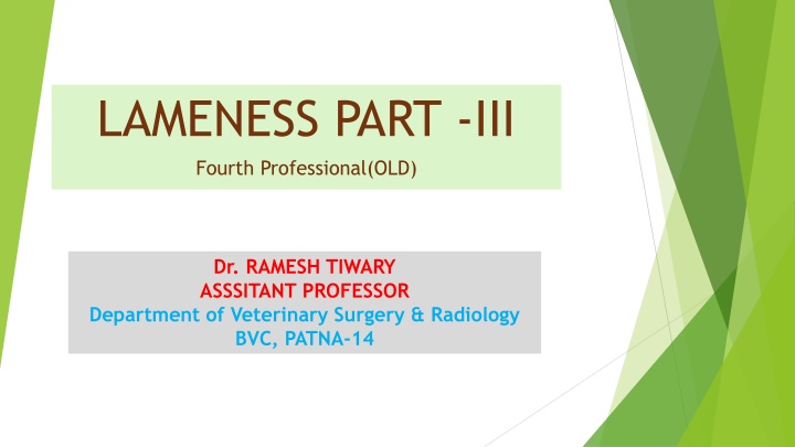 lameness part iii fourth professional old
