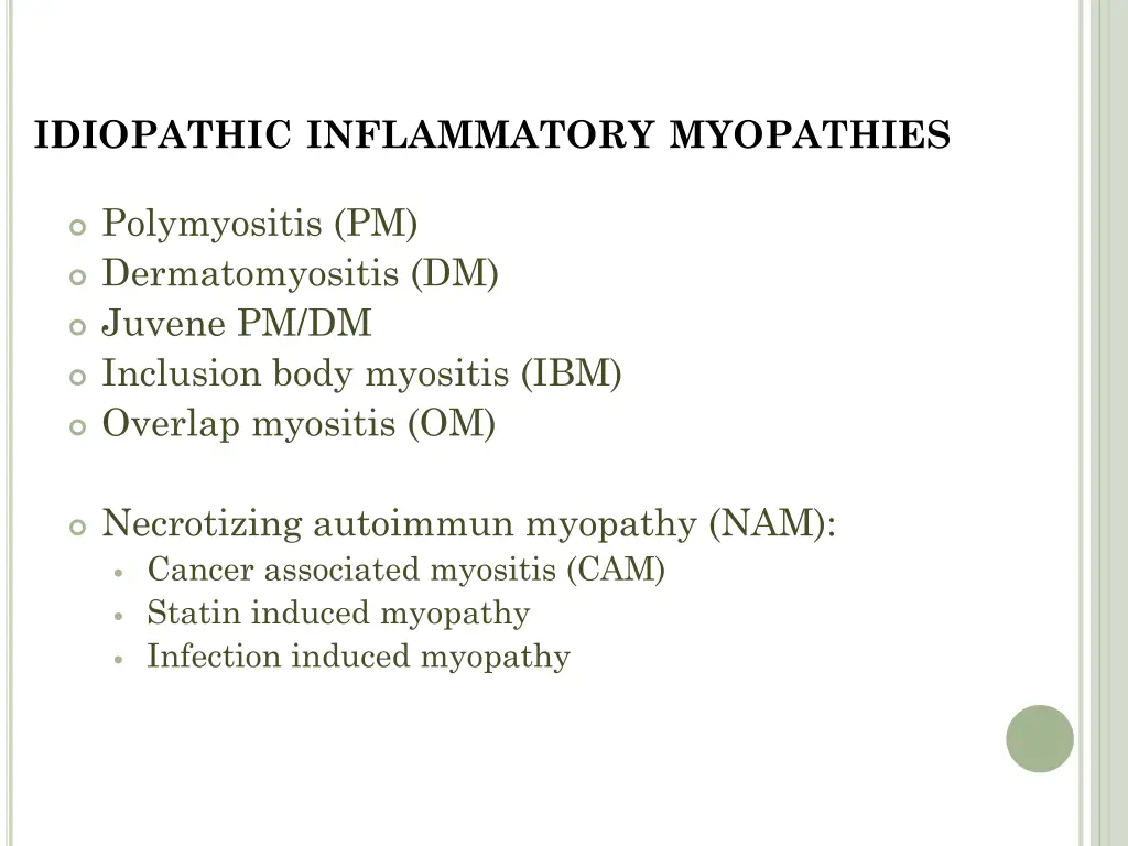 idiopathic inflammatory myopathies