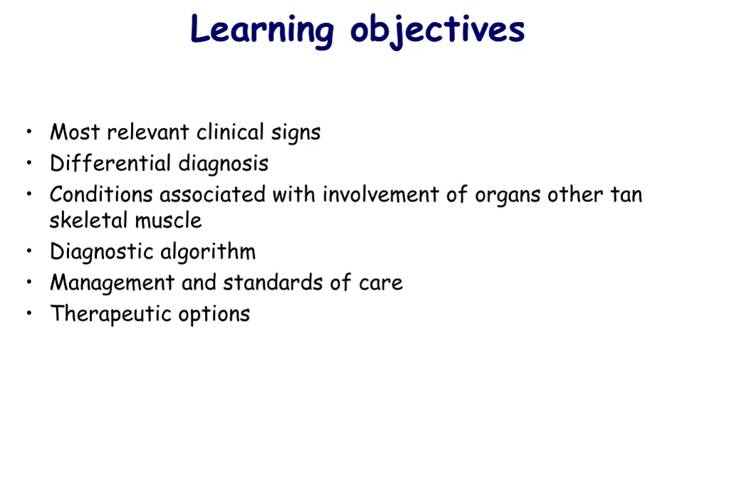 learning objectives