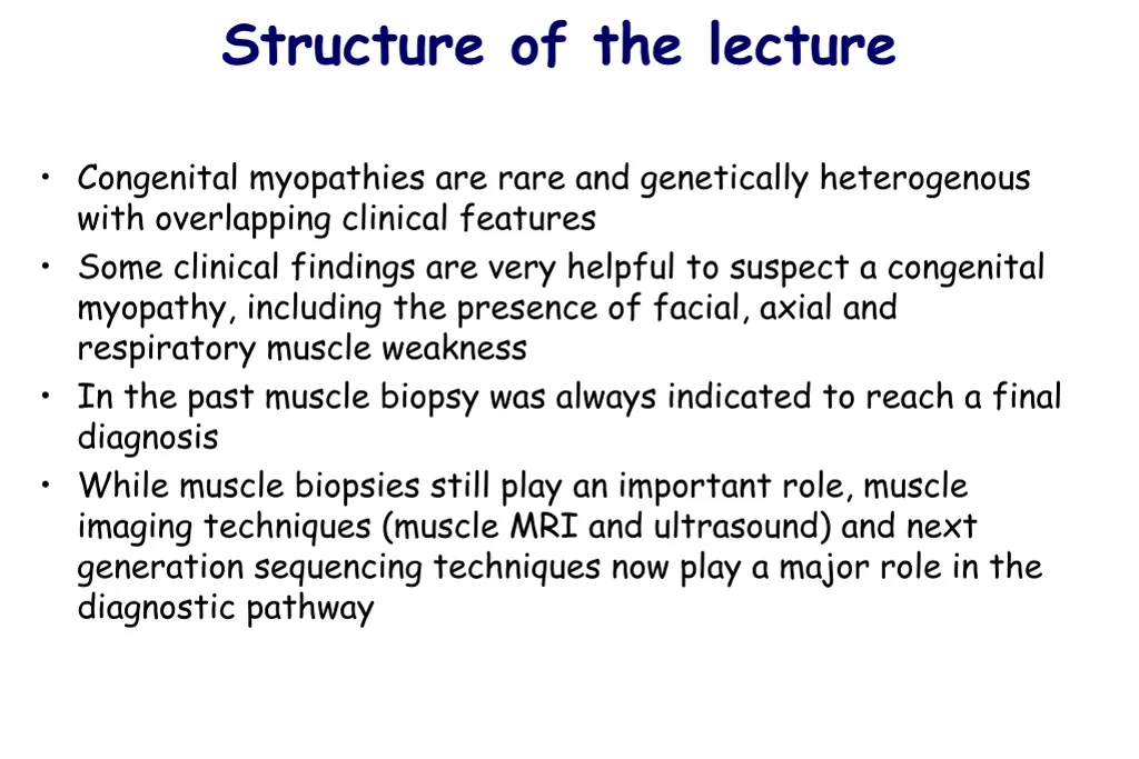 structure of the lecture