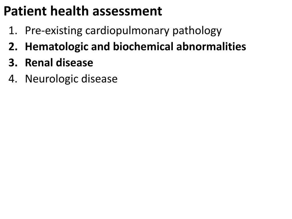 patient health assessment 1 pre existing