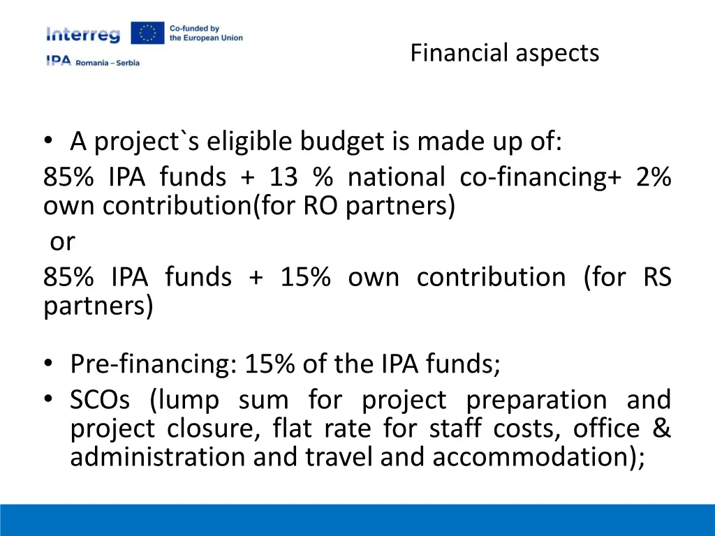 financial aspects