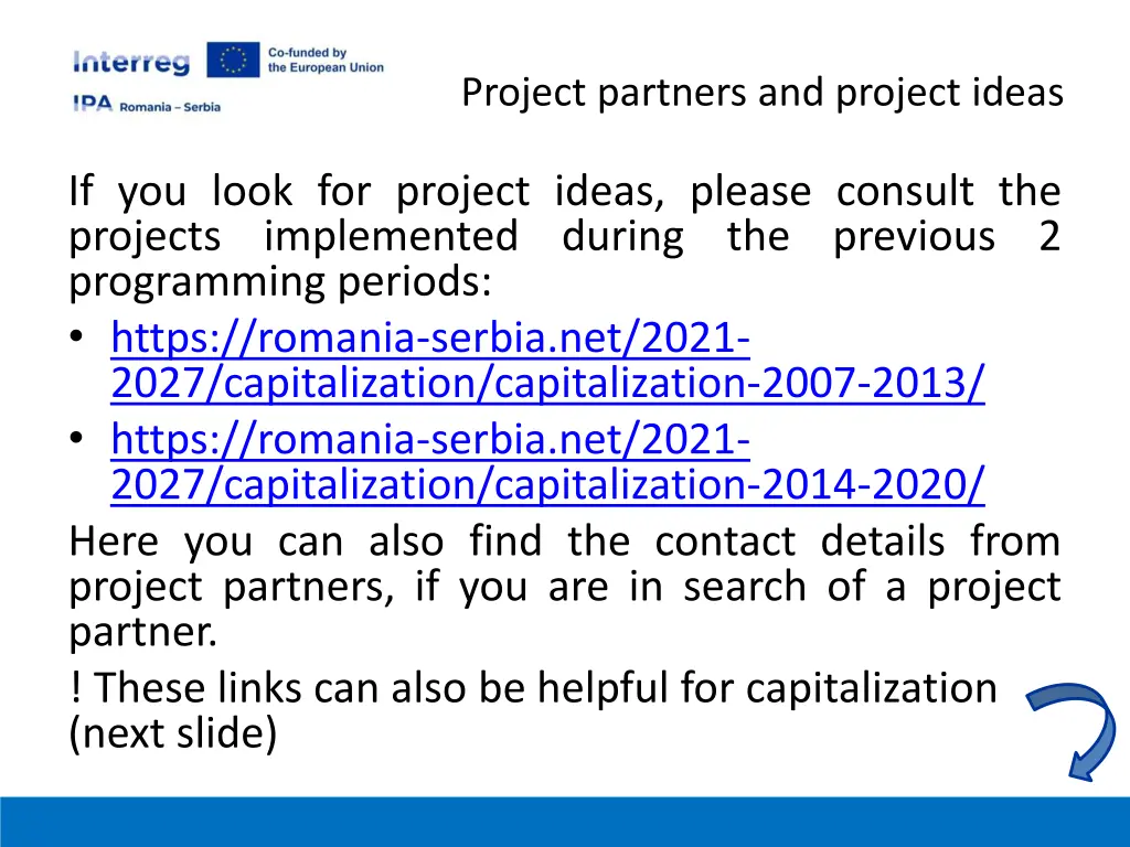 project partners and project ideas