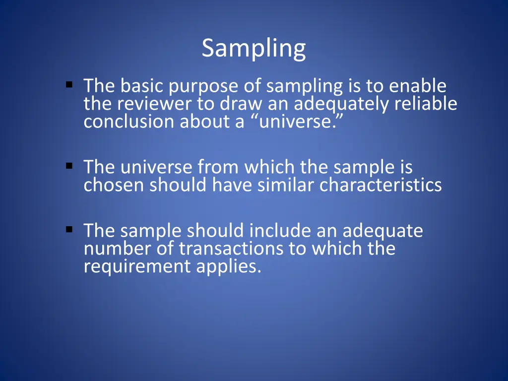 sampling