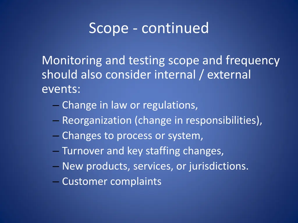 scope continued
