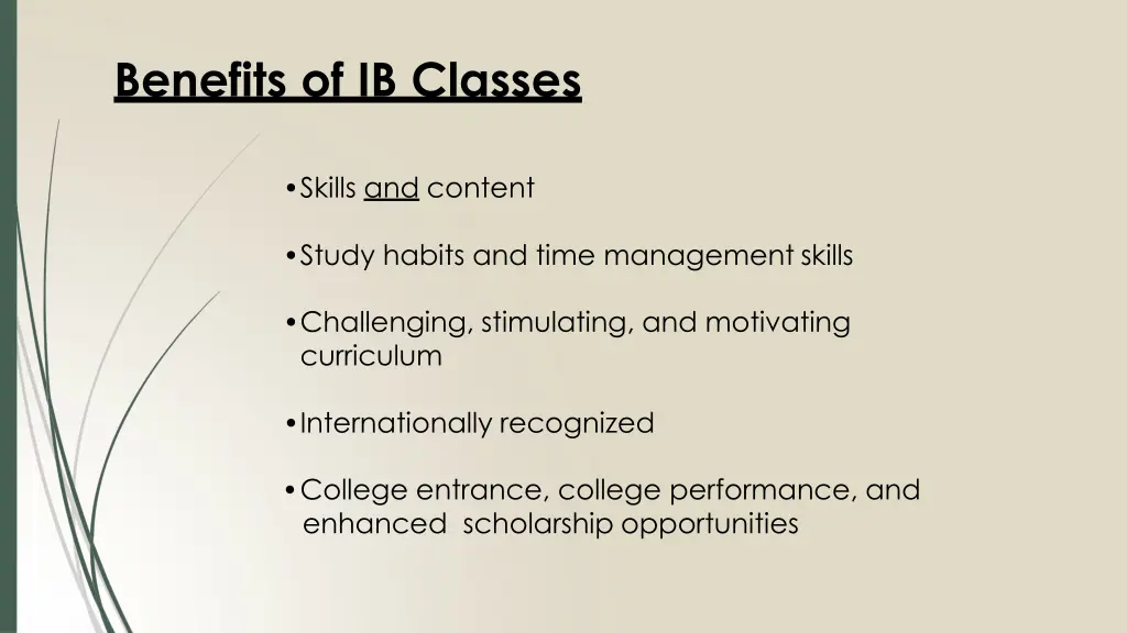 benefits of ib classes