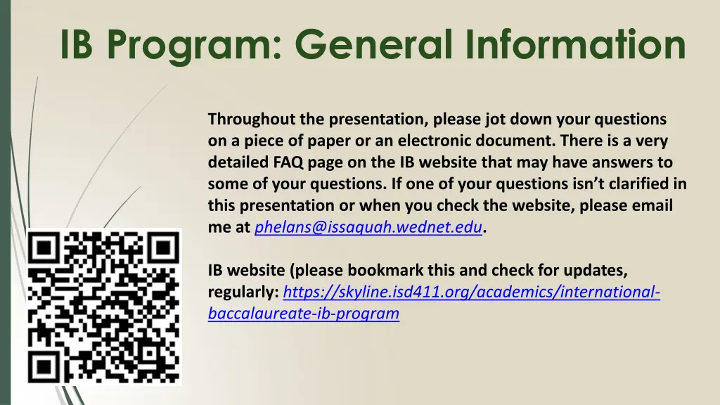 ib program general information