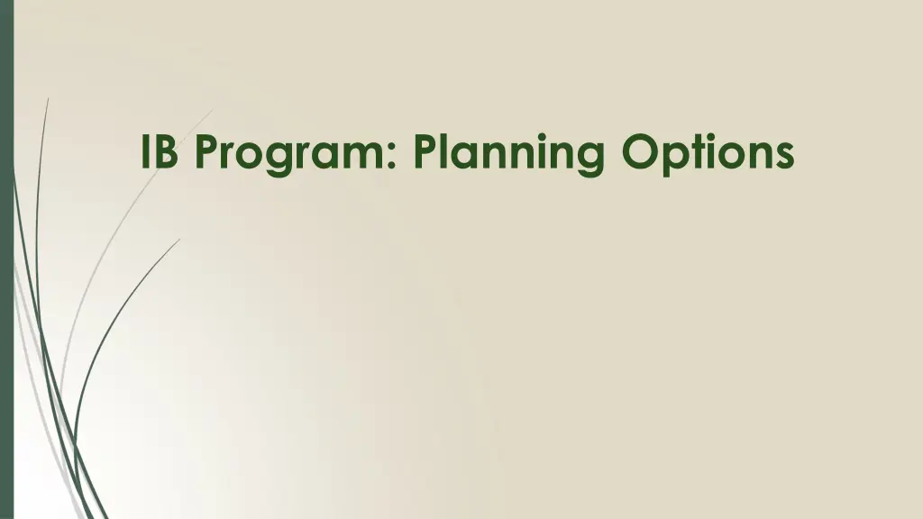 ib program planning options