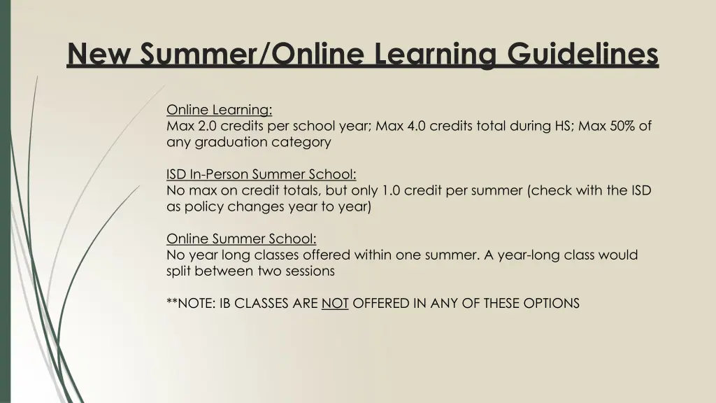 new summer online learning guidelines