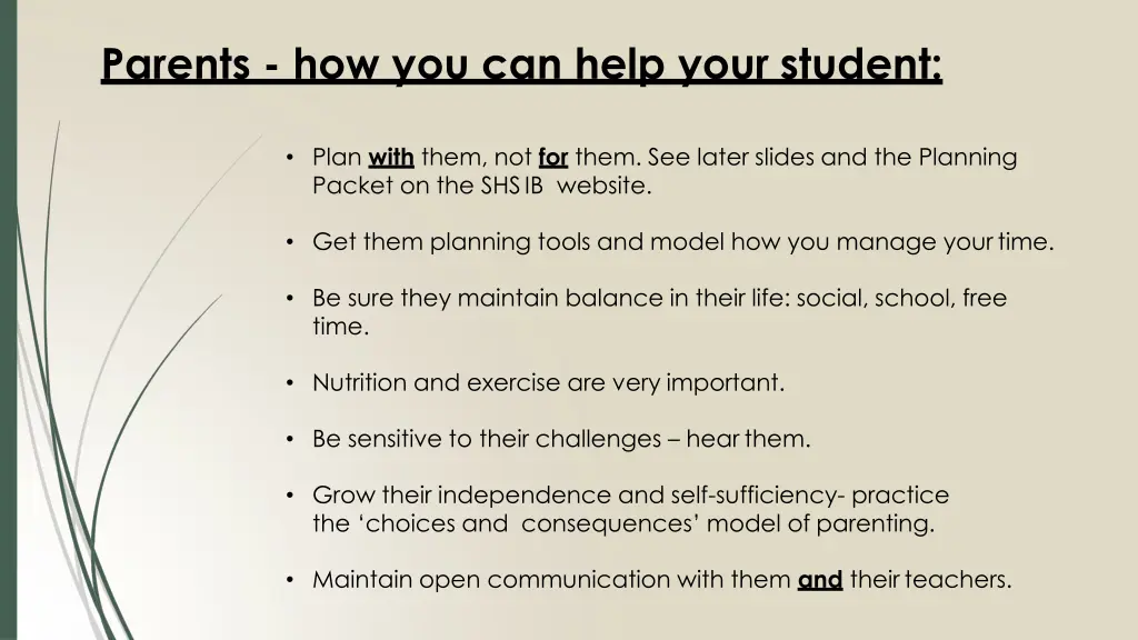 parents how you can help your student