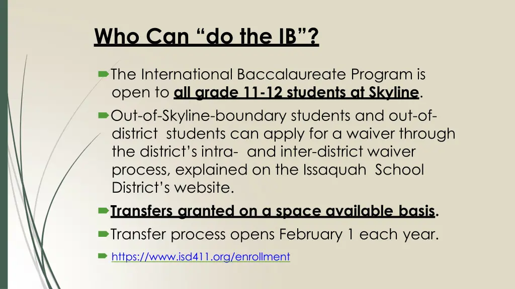 who can do the ib