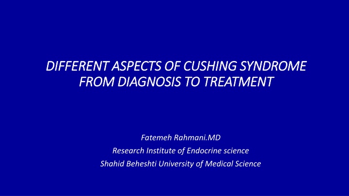 different aspects of cushing syndrome different