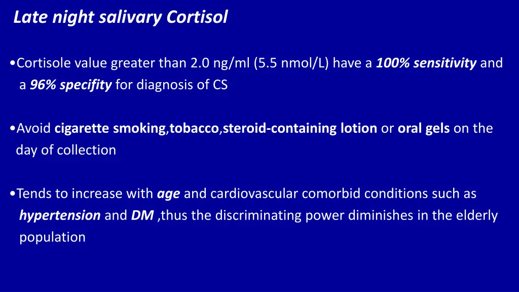 late night salivary cortisol