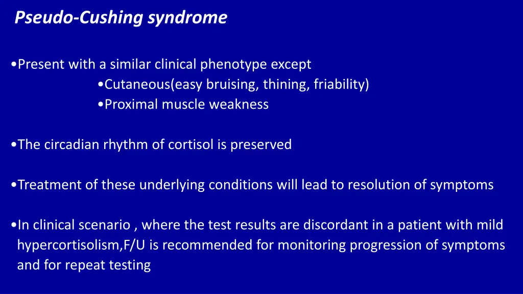 pseudo cushing syndrome