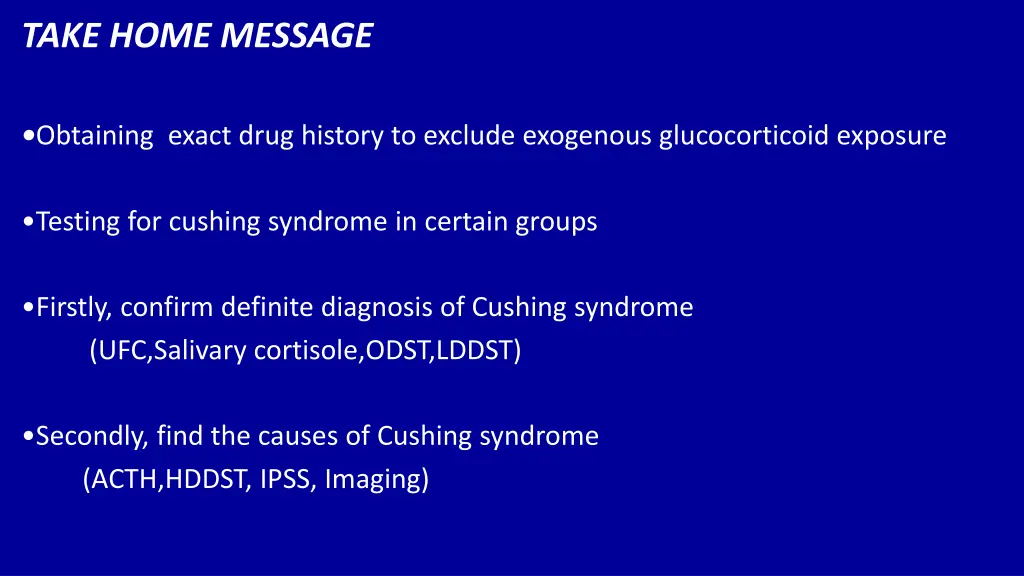 take home message