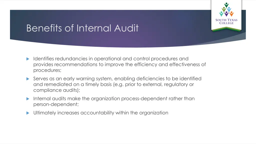 benefits of internal audit