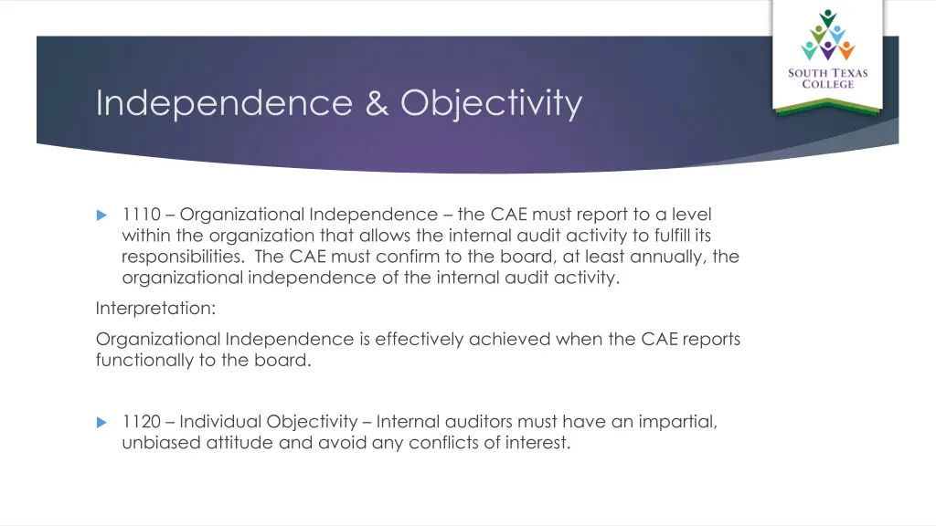 independence objectivity