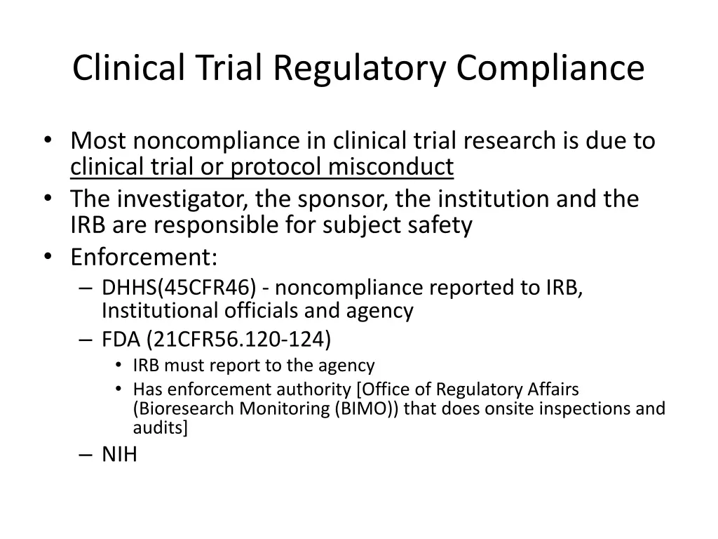 clinical trial regulatory compliance