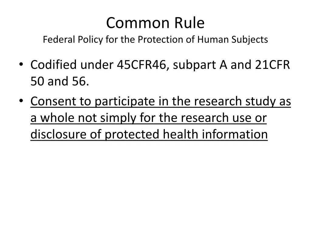 common rule
