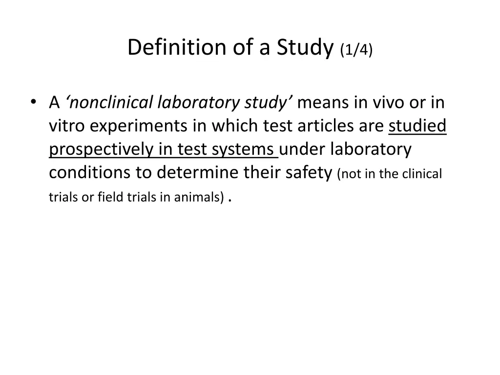 definition of a study 1 4
