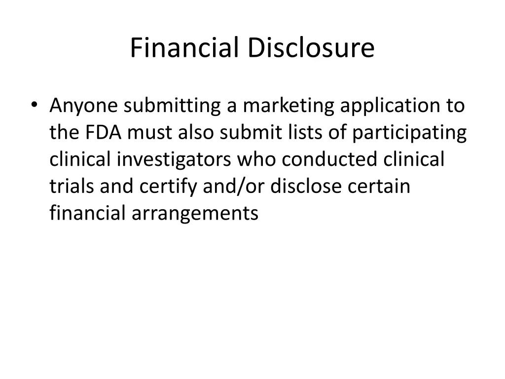 financial disclosure