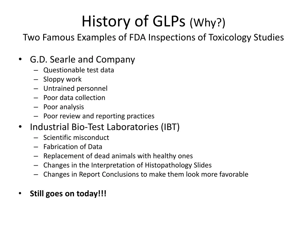 history of glps why two famous examples