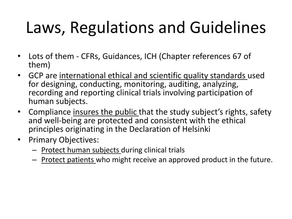 laws regulations and guidelines