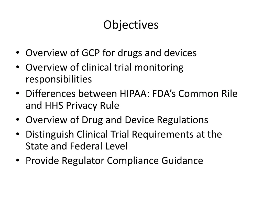 objectives 1