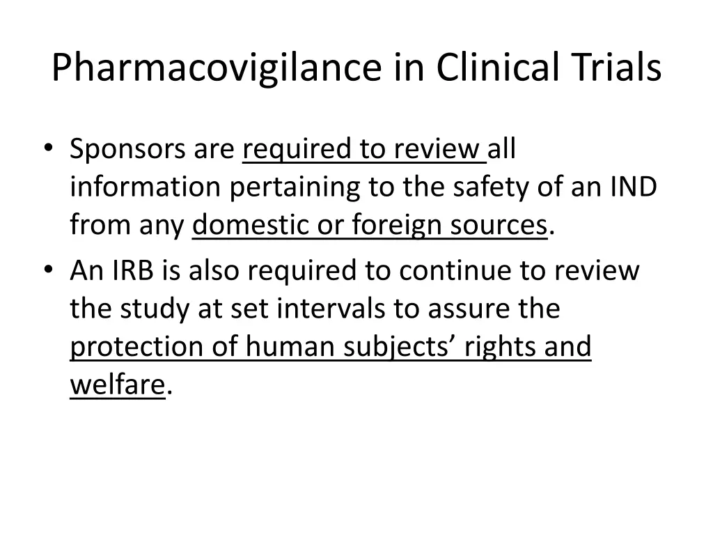 pharmacovigilance in clinical trials