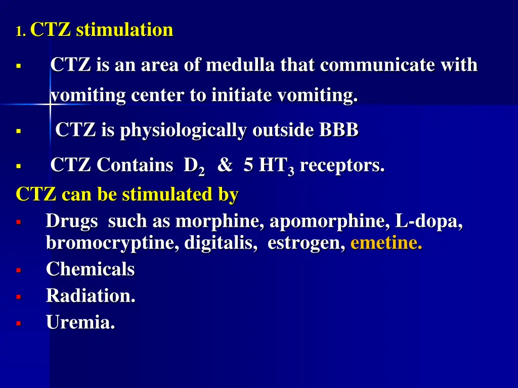 1 ctz stimulation