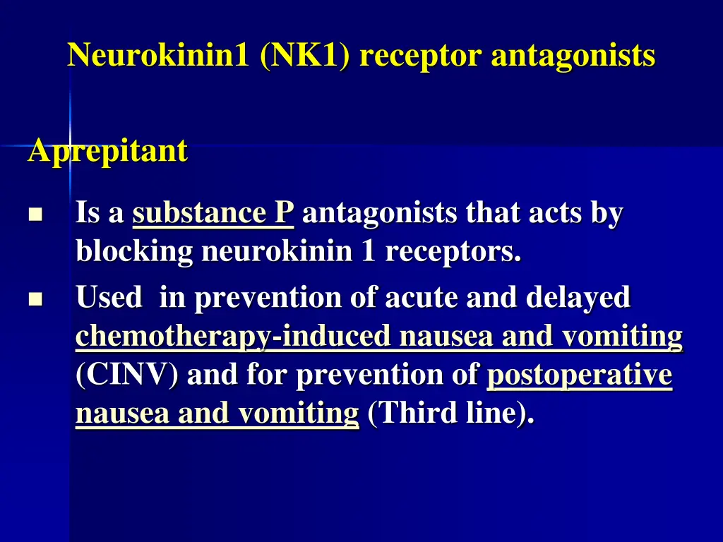 neurokinin1 nk1 receptor antagonists
