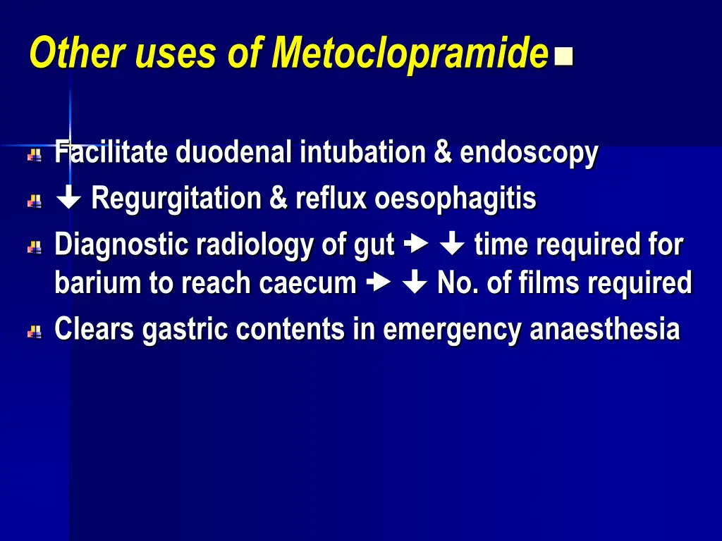 other uses of metoclopramide