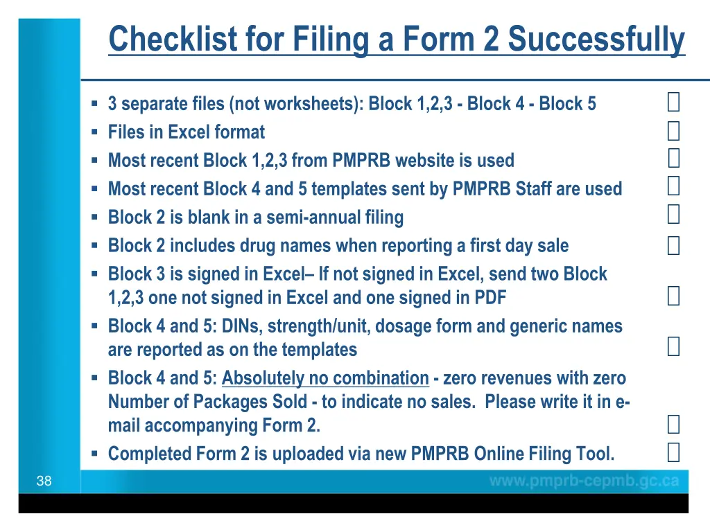 checklist for filing a form 2 successfully