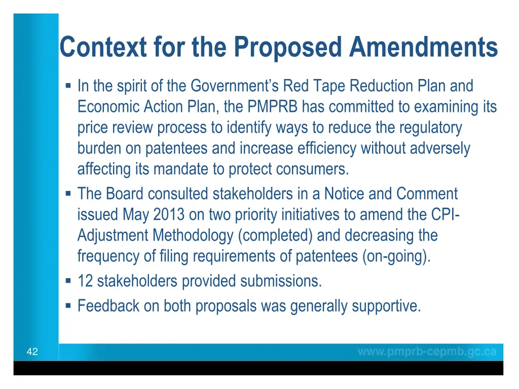 context for the proposed amendments