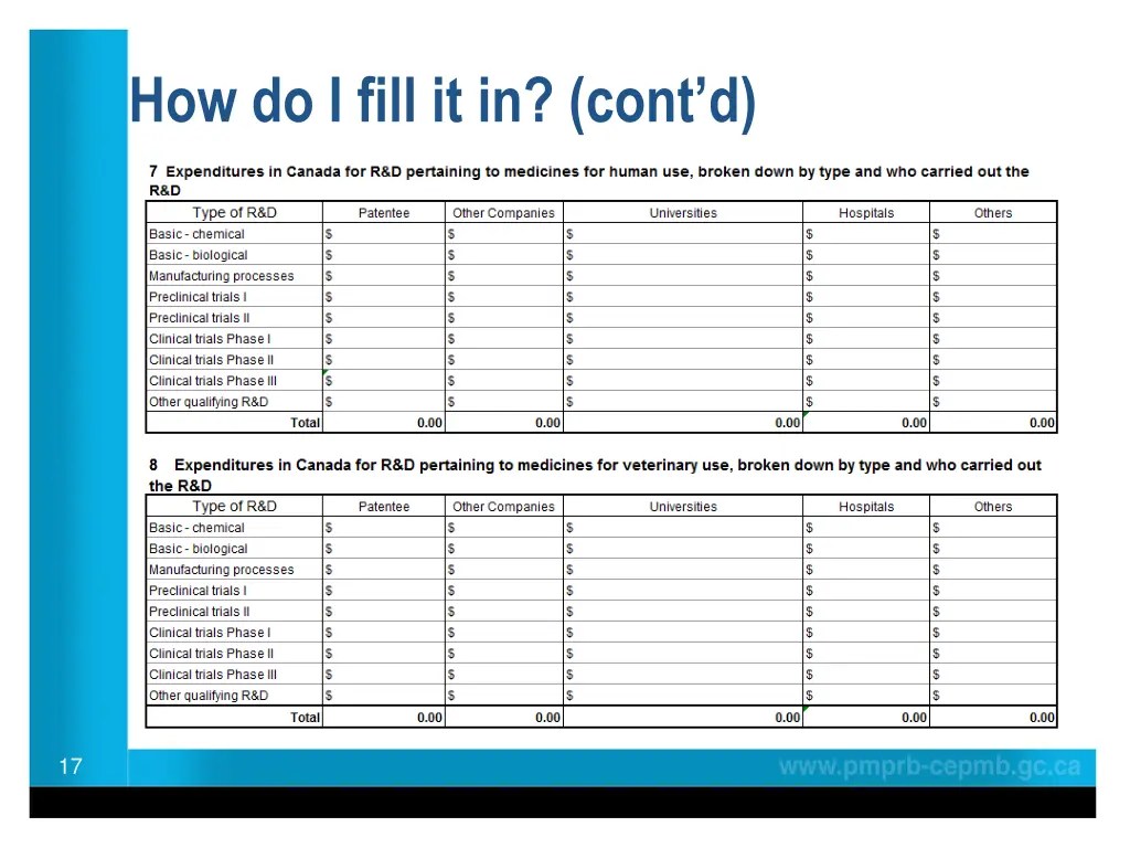 how do i fill it in cont d 5