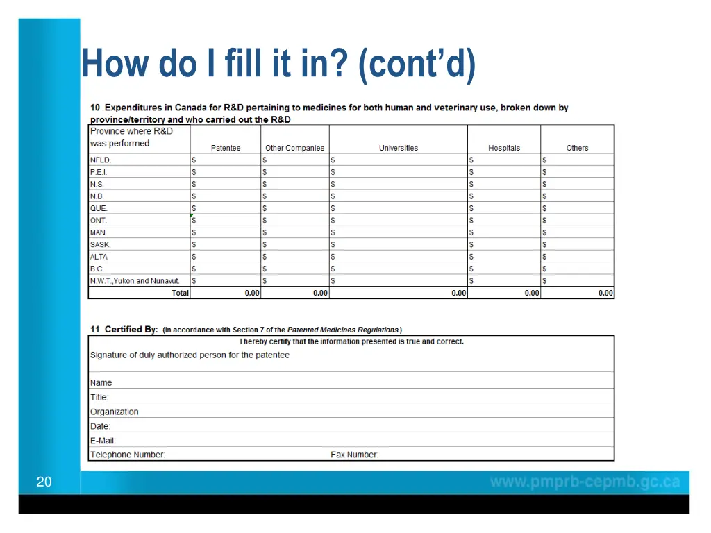 how do i fill it in cont d 8