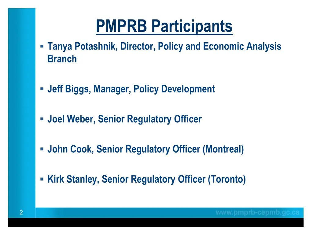 pmprb participants
