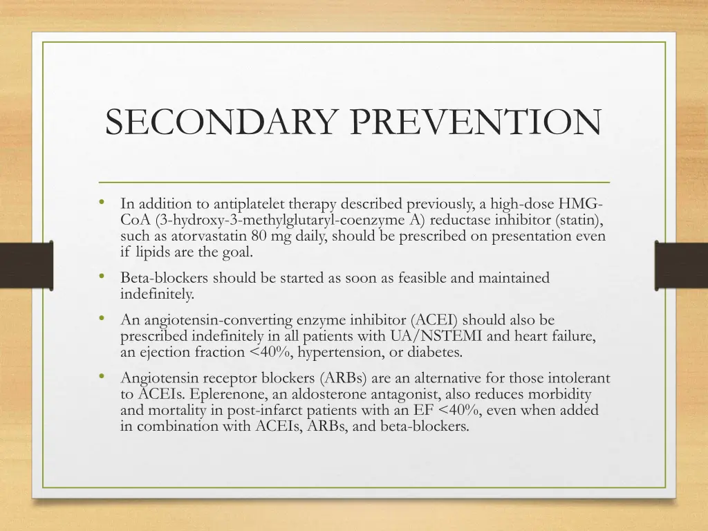 secondary prevention