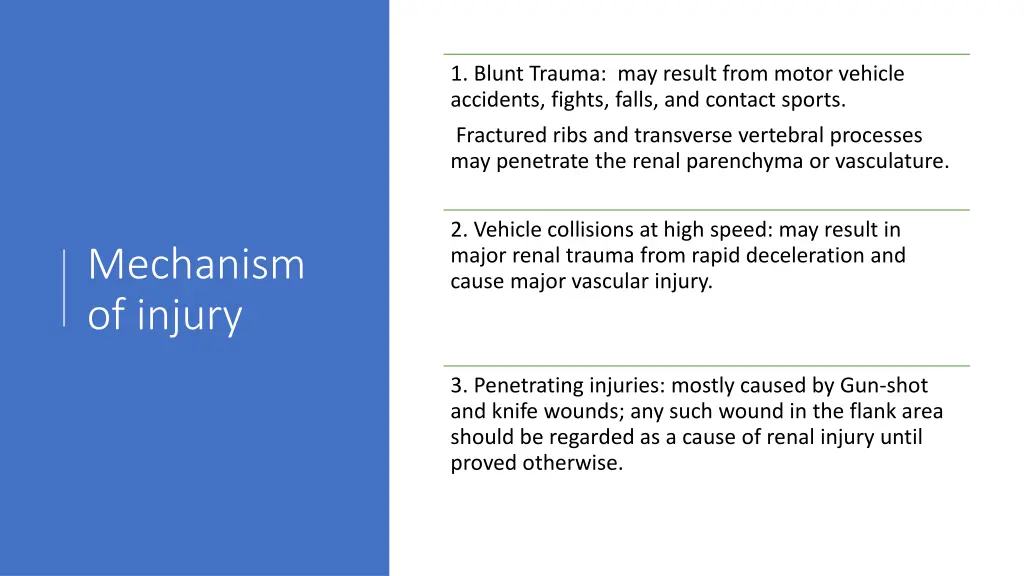 1 blunt trauma may result from motor vehicle